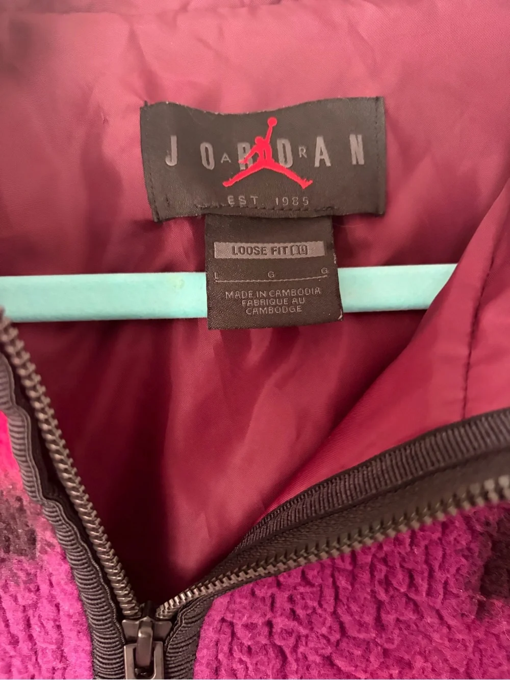 Men’s Jordan Flight MVP Full Zip Fleece Jacket - Purple Red Orange